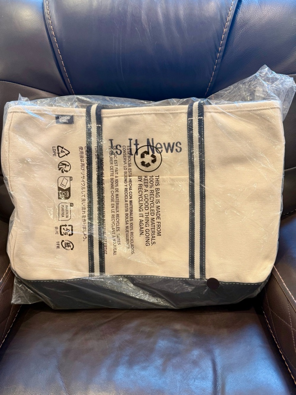 Lands’ End “Is It News” Tote | PR & Journalist Gift Idea